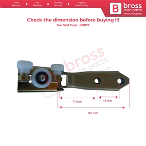 BDP27 Left Side Rear Sliding Door Middle <b>Roller</b> Guide Hinge for Transporter T4 Caravelle Multivan 1990-2003 701843335A - Product Image 5