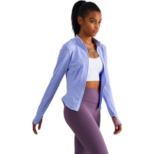 Veste d'activité douce pour femmes, fermeture éclair intégrale, haut léger, extensible, vêtements de yoga d'entraînement, confort, tissu en nylon et élasthanne - Product Image 5