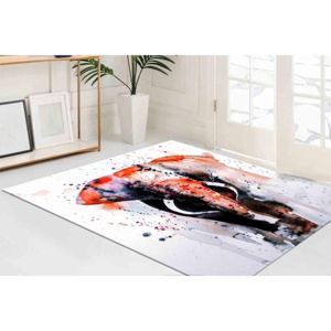 Tapis aquarelle éléphant : Art moderne, tapis antidérapant, tapis imprimé, tapis doux non tissé - Product Image 4