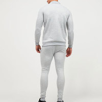Survêtement pour homme tendance, 100% coton, pour l'hiver, couleur unie, respirant, teinture unie, avec col montant