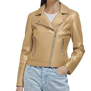 Veste d'hiver de luxe pour femmes, nouveau style, cuir véritable, teinture unie, col montant, fermeture éclair, design personnalisé - Product Image 4