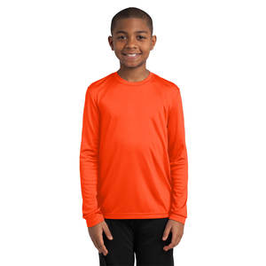 Camiseta gris de manga larga para niños, camiseta atlética de manga larga, camiseta para correr - Product Image 4