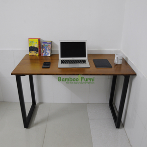 Natural Bamboo Folding <b>Table</b> 120x60x75cm Minimalist Design <b>Portable</b> Square Shape HDPE Material - Product Image 4