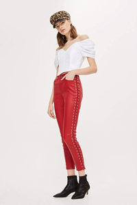 Pantalones cortos de pierna ancha recortados de cuero de cintura alta para mujer, pantalones largos informales de cuero para mujer, pantalones Cargo para mujer - Product Image 4