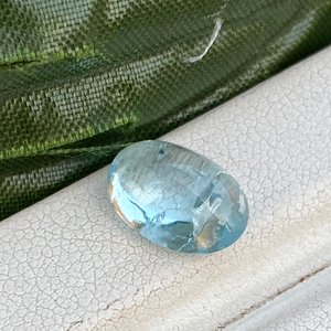 Piedra de cabujones de forma ovalada de Aguamarina de Color superior Natural increíble con piedras preciosas sueltas de buen brillo para hacer joyas de 3,40 quilates - Product Image 1
