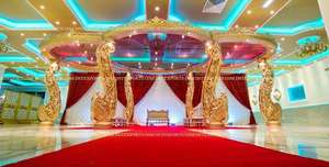 Magnífico Mandap de Boda Tallado en Fibra, Mandapam Tradicional del Sur de la India, Conjunto de Mandap para Boda Hindú, California - Product Image 4