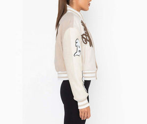 แจ็กเก็ตทีมฟุตบอลขนาดใหญ่พิเศษแจ็คเก็ตหนังผู้หญิงแจ็กเก็ตทีมโรงเรียนว่างเปล่าเสื้อแจ็กเก็ตเสื้อกีฬา - Product Image 6