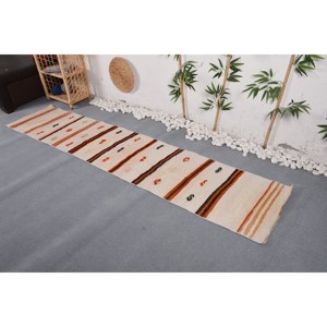 พรมขนแกะโบฮีเมียนแบบคลาสสิกขนาด9x12ทรงสี่เหลี่ยมผืนผ้าพื้นที่ขนาดใหญ่สีเบจลายทางสีส้มใหม่ขนาด1,9X9ฟุตดีไซน์โถงทางเดิน - Product Image 3