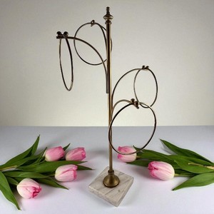 Porte-serviettes annelé vintage classique avec base en marbre support de torchon autoportant décoratif pour salle de bain et cuisine à bon prix - Product Image 1