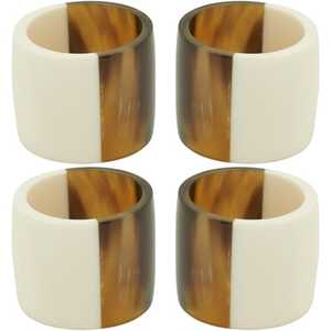 Ronds de serviette en corne naturelle pour la vaisselle de mariage Porte-serviettes en tissu de plusieurs couleurs pour la décoration de la table à manger Design de vacances d'hôtel - Product Image 1