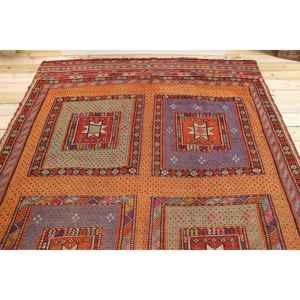 Alfombra Vintage, Alfombra Extra Grande de 6.46x11.6 pies, Alfombra de Lana Roja y Azul - Product Image 3