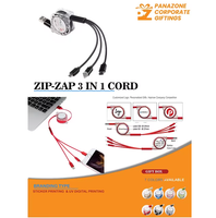 Kabel Data 3 in 1 Tahan Lama Model Zip Zap Dengan Dukungan Multi Konektor Untuk Perangkat Tipe C Dan Micro USB Pengisian Daya Cepat
