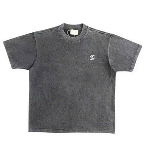 T-shirt vintage délavé à l'acide pour homme avec logo personnalisé 2026 – T-shirt épais délavé à l'acide pour homme - Product Image 1