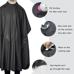 ผ้าคลุมตัดผมกันน้ำ ทนสารฟอกขาว ผิว PU สำหรับช่างทำผมมืออาชีพ ผ้าคลุมย้อมสีผม - Product Image 2