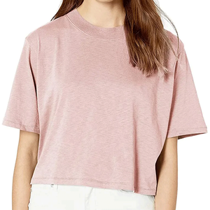 Camisetas cortas atractivas para mujer de nueva fábrica, precio bajo, diseño teñido liso a la moda - Product Image 6