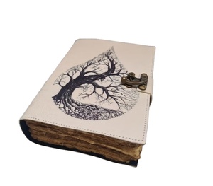 Fait à la main personnalisé Vintage cuir Journal carnet de croquis arbre cuir Design fil couture selle couture pour hommes femmes spirale - Product Image 1
