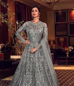 Mode indienne à la mode pour les femmes filet lourd avec broderie avec broderie Anarkali Kurti robe avec robe de mariée Dupatta - Product Image 1