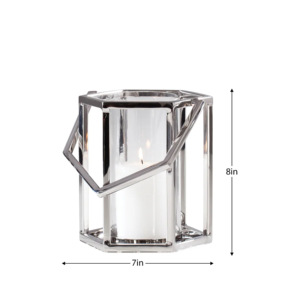 Portavelas de cristal transparente con marco de Metal de acero inoxidable hexagonal nórdico para decoración del hogar, bodas, eventos, diseño de linterna único - Product Image 4