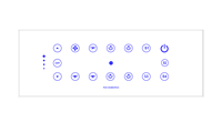 Control de Hogar Inteligente Táctil Wifi de Color Blanco de Fox Domotics con Tecnología NFC, Control por Aplicación, 4 Interruptores de Luz, 1 Ventilador, 3 Reguladores de Intensidad de Pared
