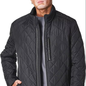 Men's Quilted Lightweight Jacket TBF-144 Zip Front Stand Collar Outerwear with Chest and Side Pockets - Product Image 1