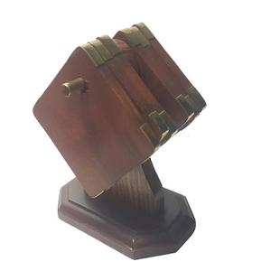 Dessous de verre à thé en bois de manguier les mieux notés Design américain carré avec support en métal pour la maison et le bureau - Product Image 2