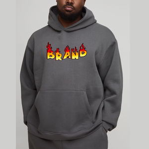 Sweat à capuche basique pour homme en coton 100% de haute qualité, 240 g/m², délavé, pour l'hiver, avec logo personnalisé imprimé, style streetwear, coupe oversize - Product Image 1
