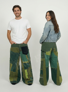 2026 Custom Latest Design Patchwork Cargo Jeans Wide Leg Streetwear <b>Denim</b> <b>Trousers</b> Casual Fashion Utility Oversized Jeans Pants - Product Image 4