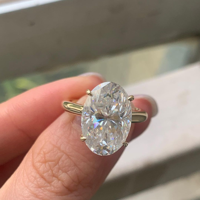 Bague de fiançailles classique ovale en moissanite de 3 carats Iced Jewelz, la plus vendue, en or rose 10K avec sertissage à griffes, certifiée IGI