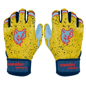 Custom Bruce Bolt Style Short Cuff <b>Batting</b> <b>Gloves</b> Premium 100% Cabretta Leather Baseball <b>Batting</b> <b>Gloves</b> - Product Image 1