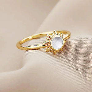 Vermeil-Anillo de plata de primera ley y aguamarina para mujer, sortija, plata esterlina 925, piedra Natural, 6mm - Product Image 6