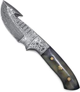 Couteau d'extérieur de camping de chasse en acier damas fait à la main avec gaine en cuir couteau de cow-boy avec support OEM chasse en plein air Camping - Product Image 2