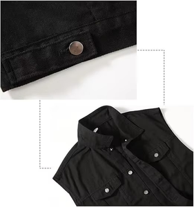 Gilet en jean unisexe Ryan Pro Gear, nouveau design tendance, sans manches, pour homme et femme, veste en jean à capuche pour femme - Product Image 3