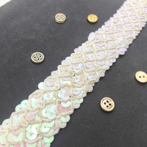 Ribete de Lentejuelas Ecológico de 3 cm de Ancho, 100% Poliéster, con Patrón Circular para Vestidos y Decoración del Hogar - Product Image 2