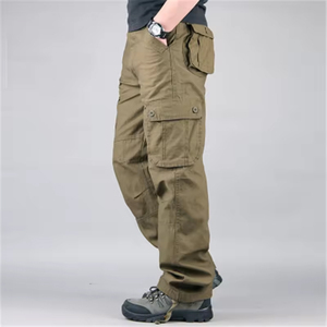 Nueva llegada diseños personalizados transpirable poliéster/algodón clásico Cargo hombres táctico pierna ancha cordón cierre senderismo Pantalones - Product Image 3