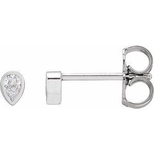 Diamond <b>Stud</b> <b>Earrings</b> with Pear Bezel-<b>Set</b> Elegant Design for Women - Product Image 1