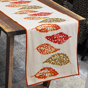 Structure Manufacturing Cross Stitch Wholesale Dining Flower 100% Organic Cotton Gots Certificate Indian Exporter <b>Table</b> <b>Runners</b> - Product Image 2