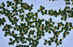 1+3 Green Quartz Faceted Wire Wrapped Charms Gold Plated Glass Beads Earring Necklace Charms Jewelry Making Findings DIY - Product Image 6