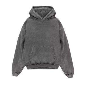 Sudadera con capucha de gran tamaño Vintage lavada con ácido, ropa de hombre con hombros caídos, Sudadera con capucha transpirable - Product Image 1
