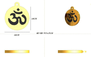 Pendentif Om, bijou religieux mignon en diamant et perle avec motif numérique, charme religieux pour cadeau d'anniversaire, bijoux de mode d'Inde - Product Image 1
