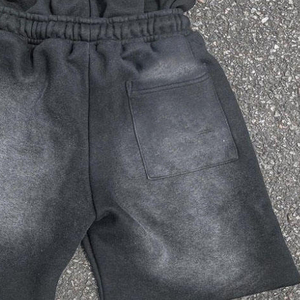 2025 Tùy Chỉnh Unisex Mùa Hè Mồ Hôi Quần Short Heavyweight % Cotton Thời Trang Đường Phố Cổ Điển Mặt Trời Faded Axit Rửa Quần Short - Product Image 3