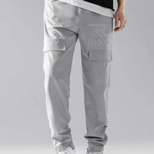 Pantalones Cargo Casuales de Corte Holgado para Hombre, 100% Algodón Canvas, Cierre de Botones, Cintura Media, Planos, Transpirables, de Secado Rápido, para Trabajo al Aire Libre - Product Image 4