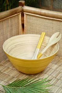 Grand bol en bambou peint sur mesure Décoration de présentation de repas attrayante naturelle Produits vietnamiens en gros écologiques - Product Image 5