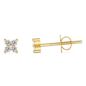 Boucles d'oreilles à quatre pierres en diamant cultivé en laboratoire - Product Image 2