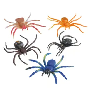 Super Stretchy Realistic Colorful Rubber mini spiders Toys For Halloween Decoration Party mini Plastic spider toy