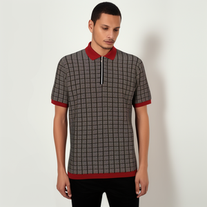 เสื้อโปโลผ้าคอตตอนผ้าโพลีเอสเตอร์สำหรับผู้ชายเสื้อโปโลผ้า100% ปักลายโลโก้ตามสั่งสีประกบลำลอง - Product Image 5