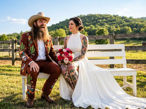 Traje de Boda Bordado Estilo Vaquero Verde para Hombre, Blazer y Pantalones con Diseño Floral de Calavera - Product Image 3