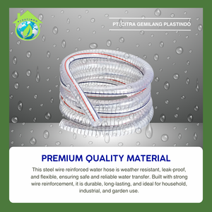 Tuyau d'irrigation industriel en PVC renforcé de fil d'acier, résistant à la chaleur, aux produits chimiques et aux UV, haute pression, transparent, 100 m, 5/8 pouce - Product Image 6