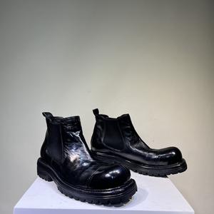 Bottes de travail en cuir pour hommes, bottes imperméables en cuir avec embout en acier pour la foresterie, l'exploitation forestière et les travaux en extérieur - Product Image 3