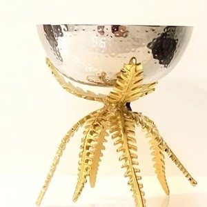 Hermoso y lujoso frutero DE LA India para eventos de boda, elegante cuenco de fruta de metal para cubiertos, forma redonda de lujo moderna - Product Image 4