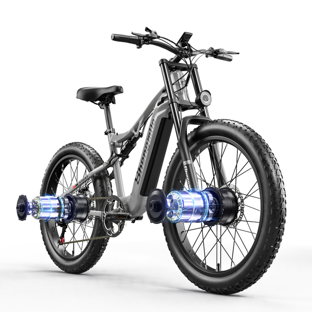 2024 HEZZO Ebike 2000W Range 90KM/H US FREE SHIPPING 26inch 48V 17.5Ah Lithium Battery Electric Bike Middrive Long Range Emtb